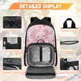 thumbnail image 3 of Yspwyqan Pink Polka Dot Axolotl Strawberry Backpack Set 4Pcs with Lunch Box Pencil Case Water Bottle Bag, Double Zipper Lightweight Bookbags Fits 14" Laptop for Elementary School Travel, 3 of 7
