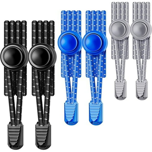 OFEFE 3 PC Elastic Shoe Laces, No Tie Shoe Laces Tieless for Kids, Adults, Elderly, One Size Fit All