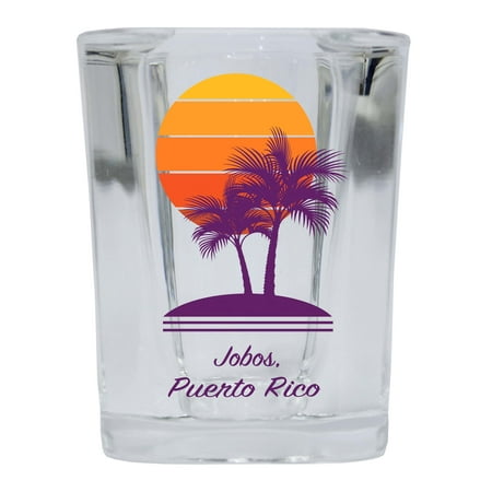 

Jobos Souvenir 2 Ounce Square Shot Glass Palm Design 4-Pack