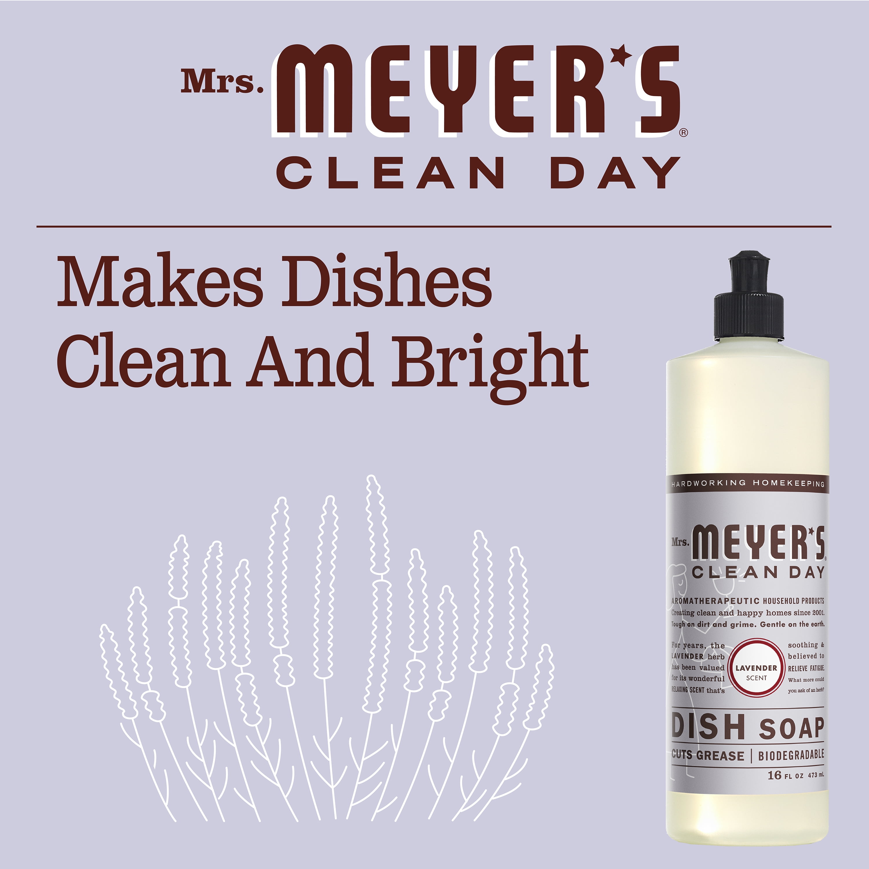 Mrs. Meyer's Clean Day Dish Soap, Lavender, 16 fl oz - Walmart.com