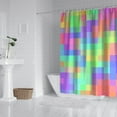 thumbnail image 2 of Fashion Shower Curtain with Stylish Chic Modern Abstract Geometric Retro Vintage Design, Waterproof Fabric Bathroom Shower Curtain with Hooks, Machine Washable, Artistic Colorful Abstract Pop Art, 2 of 5