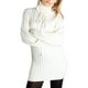 thumbnail image 1 of Jess por Meiko Vestido de Mujer de Manga Larga Cuello de Tortuga Vestido de Punto de Cable M Beige, 1 of 5