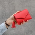 thumbnail image 4 of Monedero de Mujer Monedero de Mujer Monedero Elegante Titular de La Tarjeta rojo Salvador Pequeña billetera triple para mujer, 4 of 9