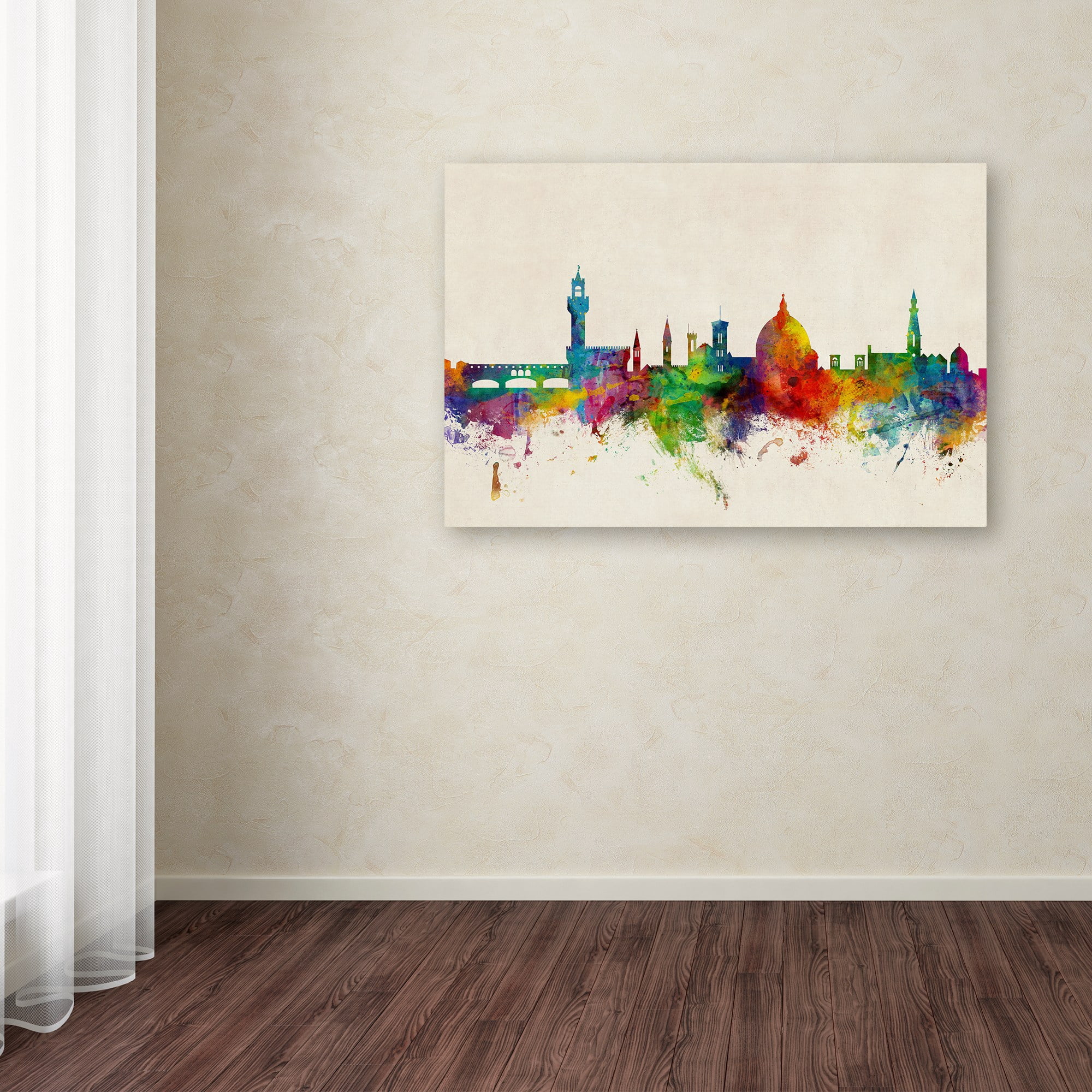 Trademark Fine Art "Florence Italy Skyline Beige" Canvas Art by Michael Tompsett