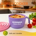 thumbnail image 6 of Tusjiain Ramen Cooker Bowl - 45 oz Microwaveable Noodle Bowl BPA Free with Chopsticks  (purple), 6 of 7