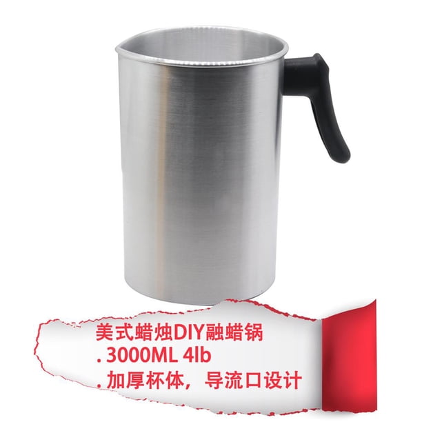 Injueey Olla para derretir velas Taza para derretir cera Olla para derretir velas Olla para hacer velas con mango resistente al calor Jarra para hacer Artesanía 3L 4LB Injueey HA024261-02