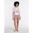 thumbnail image 2 of No Boundaries Cloud Core Sleepwear Boxer Shorts, 2'' Inseam, Women’s and Women’s Plus XXS-3X, 2 of 5