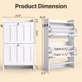 thumbnail image 6 of Asofer Shoe Cabinet with 2 Flip-Down Drawers & Open Storage – Freestanding Narrow Entryway for Hallway, Closet, Dorm, White, 6 of 10