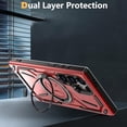thumbnail image 4 of for Samsung Galaxy S24 Ultra (Not S24)  Case with 360° Ring Kickstand, Dual Layer Military Grade Heavy Duty Shockproof Protection Phone Case Cover for Samsung Galaxy S24 Ultra. SHJ-Black, 4 of 10