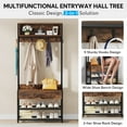 thumbnail image 7 of Tribesigns 3-in-1 Entryway Coat Rack, Brown Vintage Industrial Hall Tree with shoe Bench and Hutch, Mudroom Bench with Storage shelves and Hooks, LargeSize, Wood Accent Furniture with Metal Frame, 7 of 7