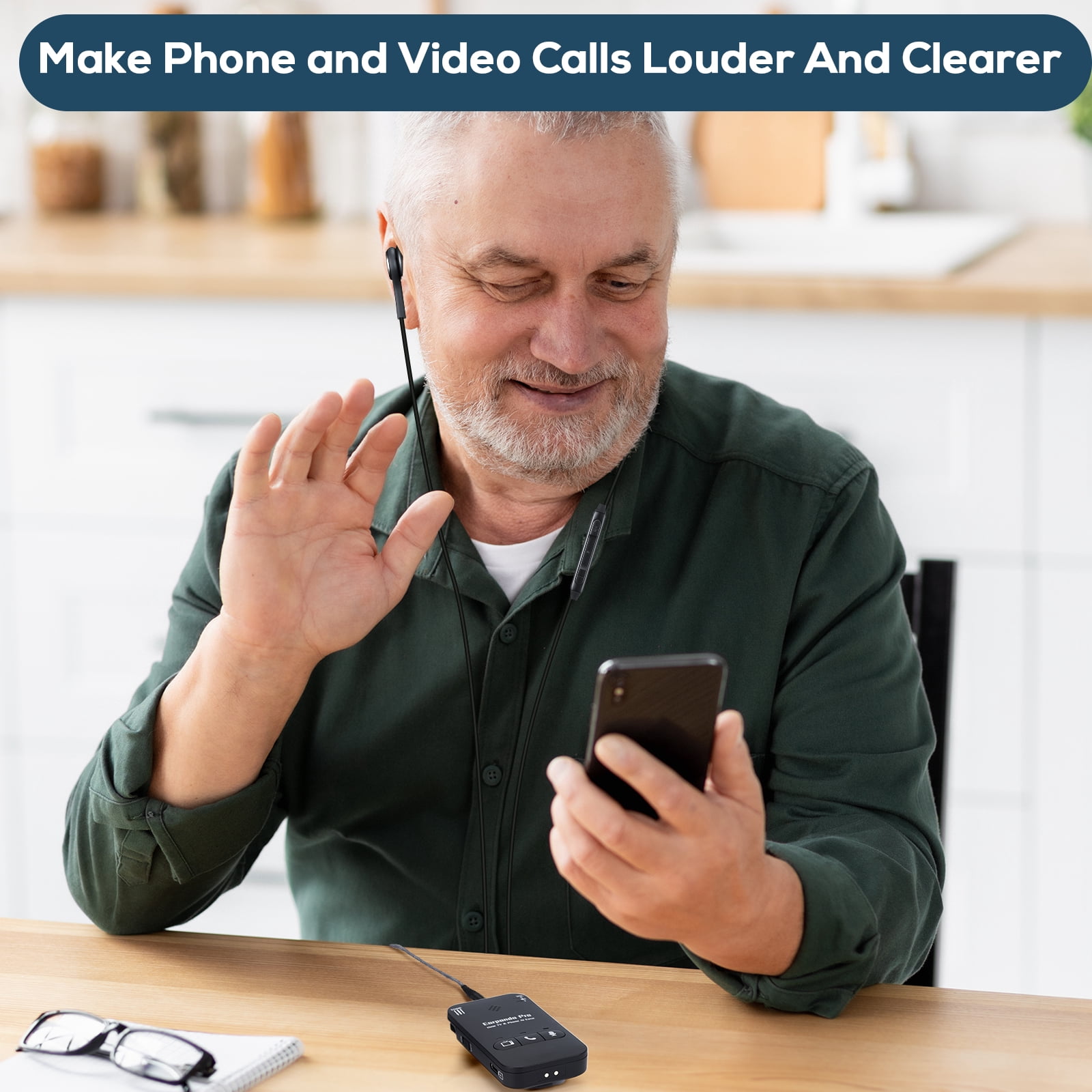 Earpanda Pro TV Headphones Wireless for Seniors, Wireless Headphones for TV Watching and Cell Phone Calls