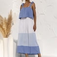 thumbnail image 1 of HKEJIAOI Robes de Sortie pour Femmes Cadeau d'Anniversaire Robe d'Été Décontractée de Plage Sans Manches à Agencement de Couleurs Économies Liquidation Bleu, 1 of 9