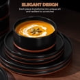 thumbnail image 4 of Vesteel 18 Pieces Dinnerware Set, Ceramic Plates and Bowls Set for 6, Handcrafted Stoneware Dishes Set for Family Restaurant, Microwave & Dishwasher Safe - Matte Black, 4 of 11