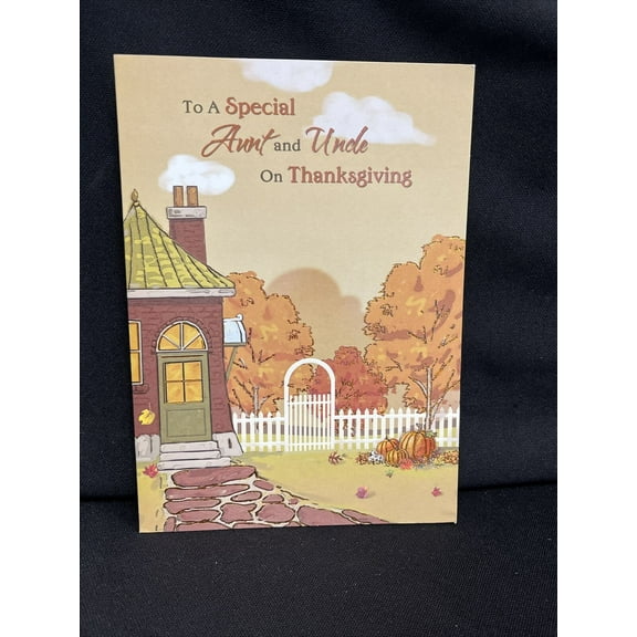 Happy Thanksgiving Aunt and Uncle Greeting Card w/Envelope