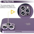 thumbnail image 4 of for iPhone 14 Pro 6.1 inch /14 Pro Max 6.7 inch Camera Lens Protector, Set with Diamonds Bling Camera Cover Tempered Glass for iPhone 14 Pro Max /14 Pro [Perfectly Fit] - Diamond Purple, 4 of 5