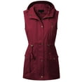 thumbnail image 1 of MixMatchy Women's Hooded Adjustable Drawstring Utility Pocket Anorak Jacket Vest, 1 of 4