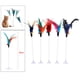thumbnail image 4 of 5 juguetes de plástico para gatos con forma de pluma y pompón, divertidos para mascotas. Style2, 4 of 9