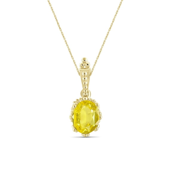 JewelersClub 2.00 Carat T.G.W. Yellow Sapphire 14K Gold Over Silver Pendant