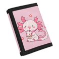 thumbnail image 2 of Psesaysky Children's Wallet Axolotl Boba Tea Print Easy Access Trifold Card Wallet for Outdoor, Polyester Fabric Lightweight Kids Trifold Wallet, 2 of 6