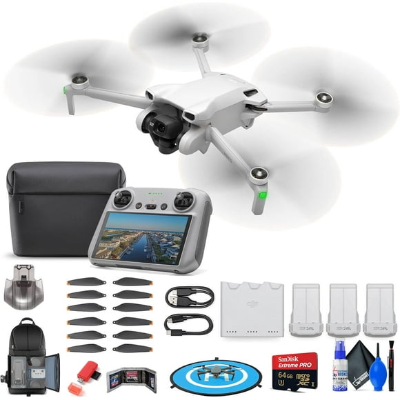 DJI Mini 3 with DJI RC Remote (Fly More Combo) (CP.MA.00000613.01) + 64GB Extreme Pro Card + BackPack + Landing Pad + Card Reader + Cleaning Kit + Memory Wallet + More