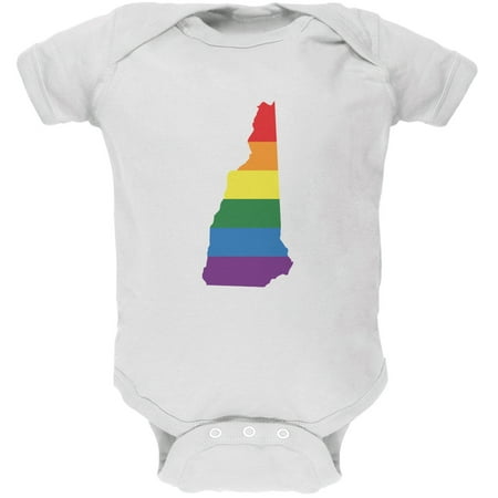 

New Hampshire LGBT Gay Pride Rainbow White Soft Baby One Piece - 9-12 months