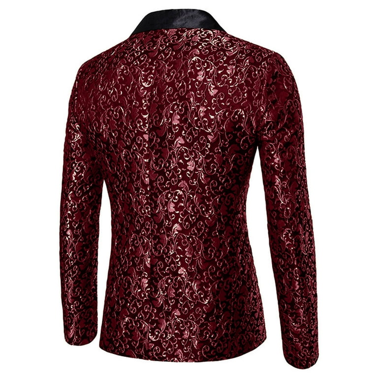 Men's dress floral suit notched lapel slim fit stylish blazer dress suit best sale