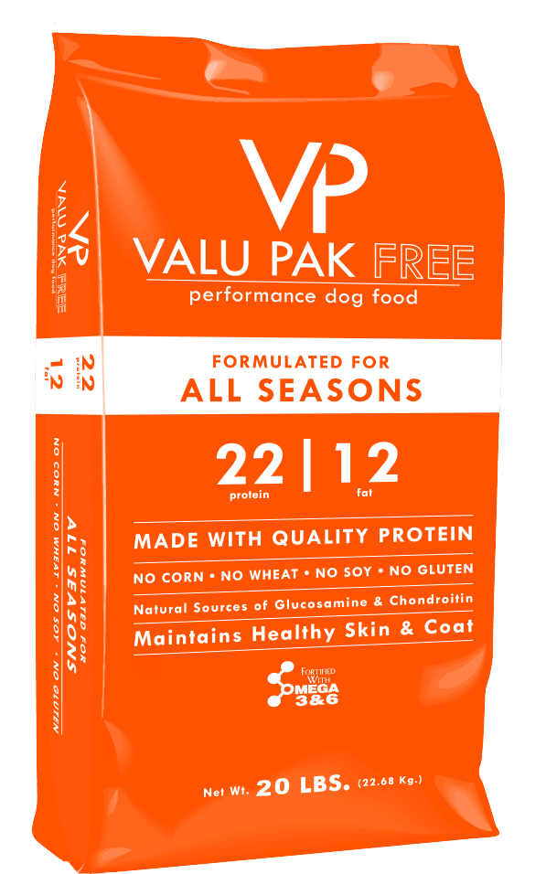 Valu-Pak Free 22-12 All Seasons Dog Food, Gluten Free, Wheat Free, Corn Free, Soy Free, Skin & Coat Health, 20 lbs