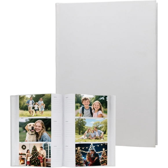 shiyou-Photo Album 4x6 300 Photos with Writing Space, 4x6 Photo Album Velvet Cover,4x6 Picture Album, 300 Photos 4x6 Photo Album Book for Wedding Kids Travel Family Baby Pictures (Off-white)
