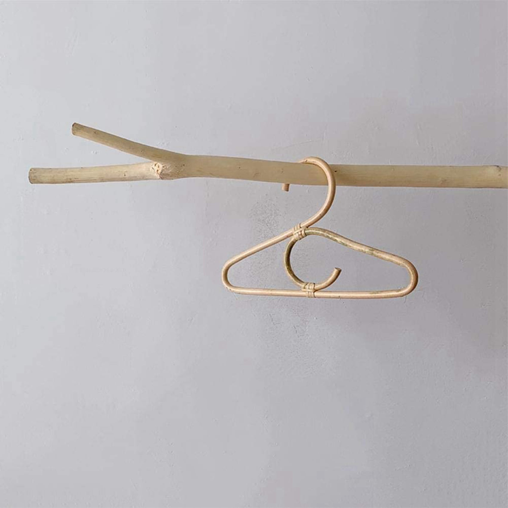 6Pcs Rattan Clothes Hanger Nordic Style Kids Garments Organizer Rack Children Room Decor Hangers for