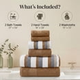 thumbnail image 3 of Modern Threads Pax Jacquard 6-Piece Adult Cotton Bath Towel Set, Gold, 3 of 7