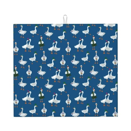

Matuu Cartoon Geese With Xmas for Dish Drying Mat for Kitchen Counter for Kitchen and Dining Kitchen Counter Accessories 16 x18