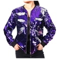 thumbnail image 1 of Yuyuzo Veste à Paillettes pour Femme à Manches Longues, Col Rond, Veste Zippée avec Poche, Tenue de Fête/Boîte de Nuit, Manteau, 1 of 5