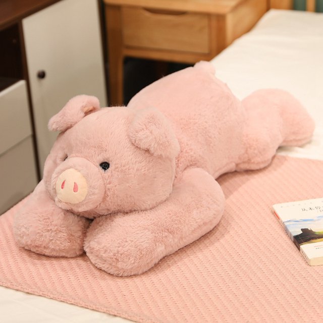 Super Soft Dinosaur Pillows Dolls Animals Pig Bear Husky Dog Plush Pillow Cartoon Bed Sofa Cushion Kids Toys Cute Xmas Giftpig55cm Deng Xun unisex