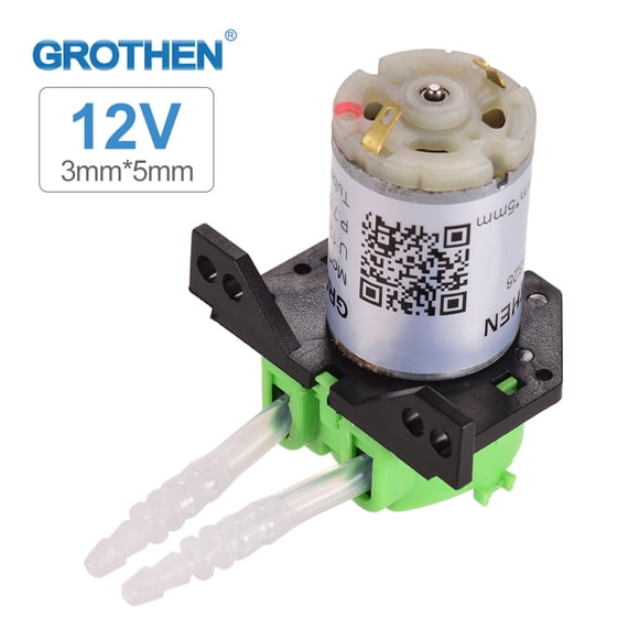 GROTHEN CC 12 V Pompe Doseuse Pompe Péristaltique Mini Pompe Liquide Eau Tête Peristaltique Tête De Tube Auto-Amorçage Pour Laboratoire Aquarium Analyse Chimique Additifs De Dosage, Style L