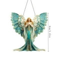 thumbnail image 3 of Turquoise Angel Ornament, 3.5-Inch 2D Acrylic Guardian Angel Wing Hanging Decor for Christmas Tree, Memorial Gift for Women, Spiritual Home Office Wall Decoration, 3 of 7