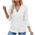 thumbnail image 2 of Sakmal Womens Coats Outerwear Winter Casual Long Sleeve Lightweight White Loose Fit Cardigan Button Down Solid Ladies Coat, 2 of 4