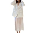 thumbnail image 2 of Women'S Sheer High Waist Skirt Fashion Chic Casual Office Midi Pencil Skirt Elegant See Through White M, 2 of 8