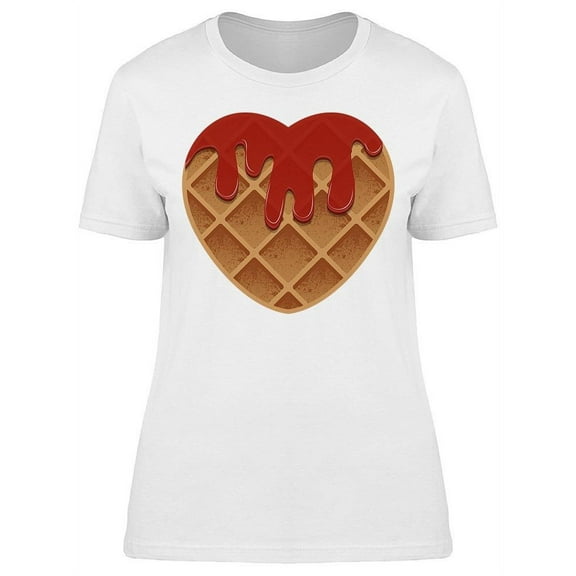 Heart Shaped Waffles Strawberry T-Shirt Women -Image by Shutterstock, Female Small