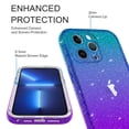 thumbnail image 3 of iPhone 14 Plus Case, Rosebono Hybrid Glitter Sparkle Transparent Colorful Gradient Skin Cover Case For iPhone 14 Plus (Teal/Purple), 3 of 4
