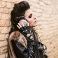 thumbnail image 5 of Guantes de cuero punk, guantes sin dedos para mujeres, conducción, ciclismo, deportes, cosplay, rendimiento, guantes de medio dedo para mujeres, adolescentes y niños, 5 of 5
