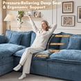 thumbnail image 5 of Vcatnet 107" Modular Sectional Sofa Couch Chenille Cloud Couch with 2 Ottomans L Shaped Oversized Modern Minimalist Couch for Living Room, Blue, 5 of 11