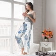 thumbnail image 4 of Uemuo Pale Blue Lotus Flowers Pattern Women's Wide Leg Palazzo Lounge Pants with Pockets Light Weight Loose Comfy Casual Pajama Pants-X-Large, 4 of 9