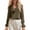 Army Green, variant on Women's Ruffle Trim V Neck Puff Long Sleeve Blouses Elastic Flared Cuff Crinkle Lightweight Tops Casual Boho Summer Drawstring Waist Shirts (White,XXL)