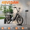 thumbnail image 3 of Electric Bike for Adults, 20"x4.0 Fat Tire E-Mountain Bike, 749W Motor, 48V 15Ah Battery, 27.9 MPH, 60 Miles Range, UL2849, 3 of 7