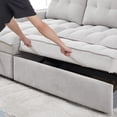 thumbnail image 6 of Convertible Sectional Sleeper Sofa Couch,Pull Out Sofa Bed,78" Tufted Chenille L Shaped Couch with Reversible Storage Chaise&USB/Type C Charge Port for Living Room,Office,Apartment,LIGHT GREY, 6 of 7