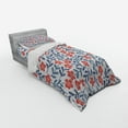 thumbnail image 3 of Ambesonne Floral Bedding Set 4 Pcs, Spring Imagery Vintage, Queen, Cadet Blue Coral Cream, 3 of 3