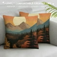 thumbnail image 3 of MLJA  Boho Throw Pillow Covers,Boho Pillow Cover,Boho Mountain Nature Landscape Forest Throw Pillow Covers,Boho Landscape Mountain for Bed Home Room Sofa Decorations Decor, 3 of 5