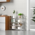 thumbnail image 3 of TRAHOO-4 Tier Expandable Shoe Rack for Closet, Stainless Steel Shoe Shelf, Strong Weight Capacity Shoes Organizer, Easy to Install and Saving Space Standing Shelf with Sturdy Frame(4 Tier), 3 of 4
