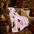 thumbnail image 3 of Kawaii autumn celebration Pastel Goth Theme Adorable Black Cats, Warm Flannel Blanket for Living Room and Bedroom, Playful Pet Portrait Pattern, Cat Lovers autumn celebration Gift, 3 of 7