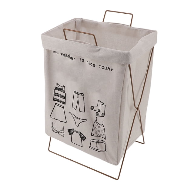 Cesta De Lavandería Plegable De Gran Capacidad, Marco X Multifuncional Plegable Impermeable Con Bolsa, Material De Hierro De Lino Y Algodón